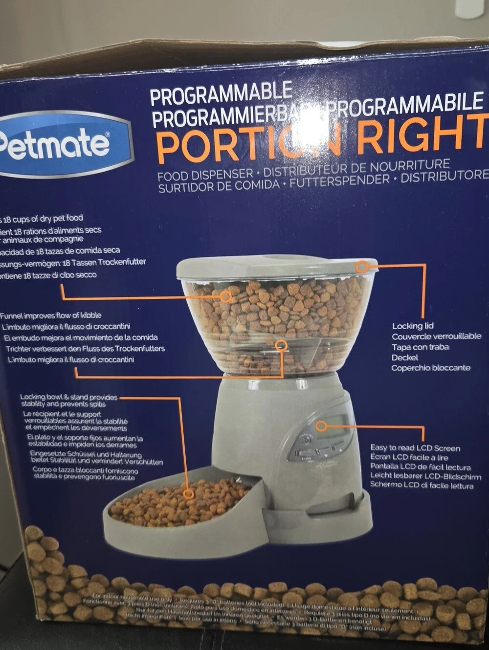 Petmate Programmable Portion Feeder in Gray and Clear